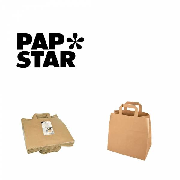 PAPS 86447 Bolsas de papel marrón con Asa 25 Cm