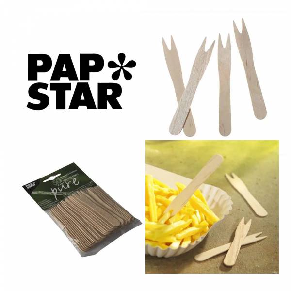 PAPS 86915 Tenedores de papas fritas de madera